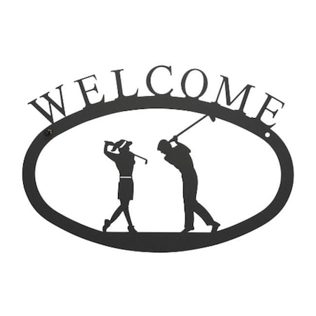 WORKSTATIONPRO Small Welcome Sign-Plaque - Golf Couple WO141683